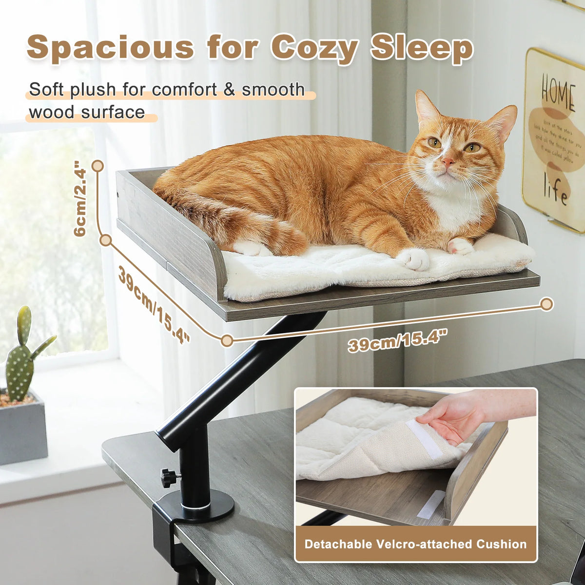 PAWZ Road Rotatable Cat Desk Bed Stand With Adjustable Hammock