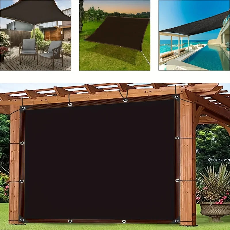 Outdoor Sunshade Nets, Privacy Fence Screens, and Shaded Outdoor Patios Made of High-Density Polyethylene with Tough Uv-Resistant Mesh Holes, Suitable for Courtyard Use.