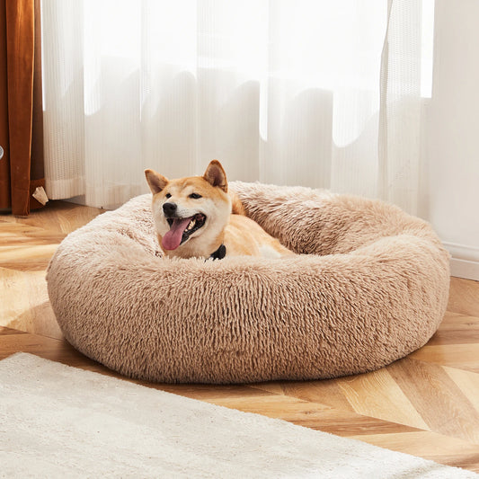 JHK Washable Calming Plush Dog Bed With Non Slip Base
