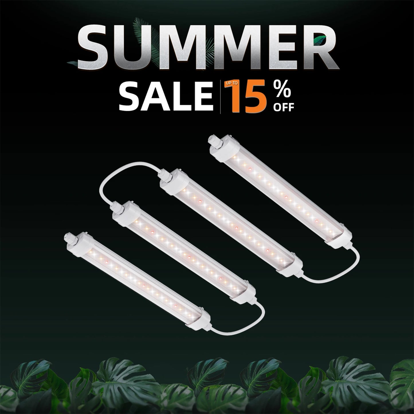 Spider Farmer Glow30 32W Full Spectrum Grow Light Bar for Indoor Plants, IP67 Waterproof Ideal for Hydroponics & Seed Starting