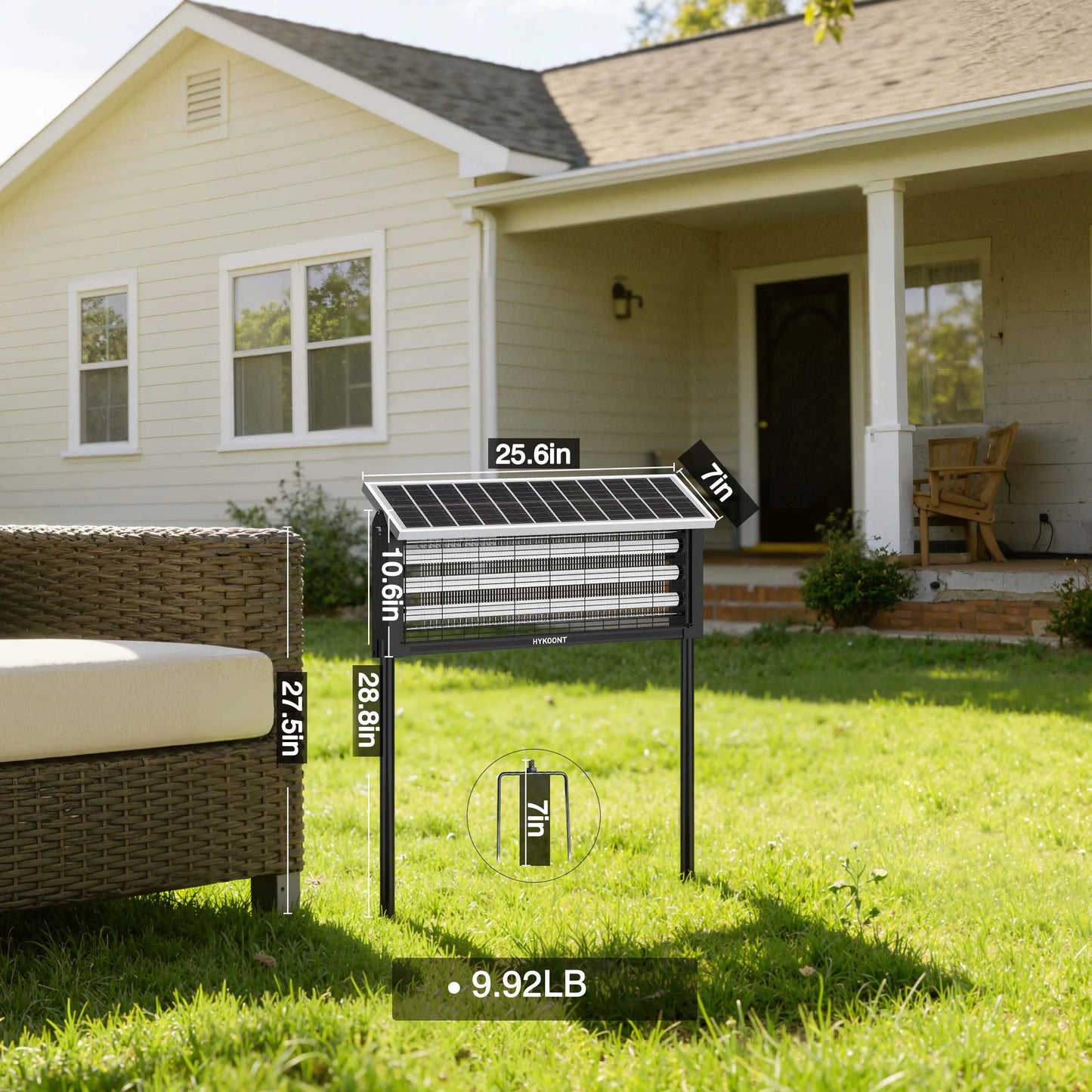 Solar Bug Zapper Light 18W/30W, 3500V Solar Mosquito Killer for Outdoor, Dusk-to-Dawn Insect Trap Lamp for Mosquitoes, Flies & Gnats