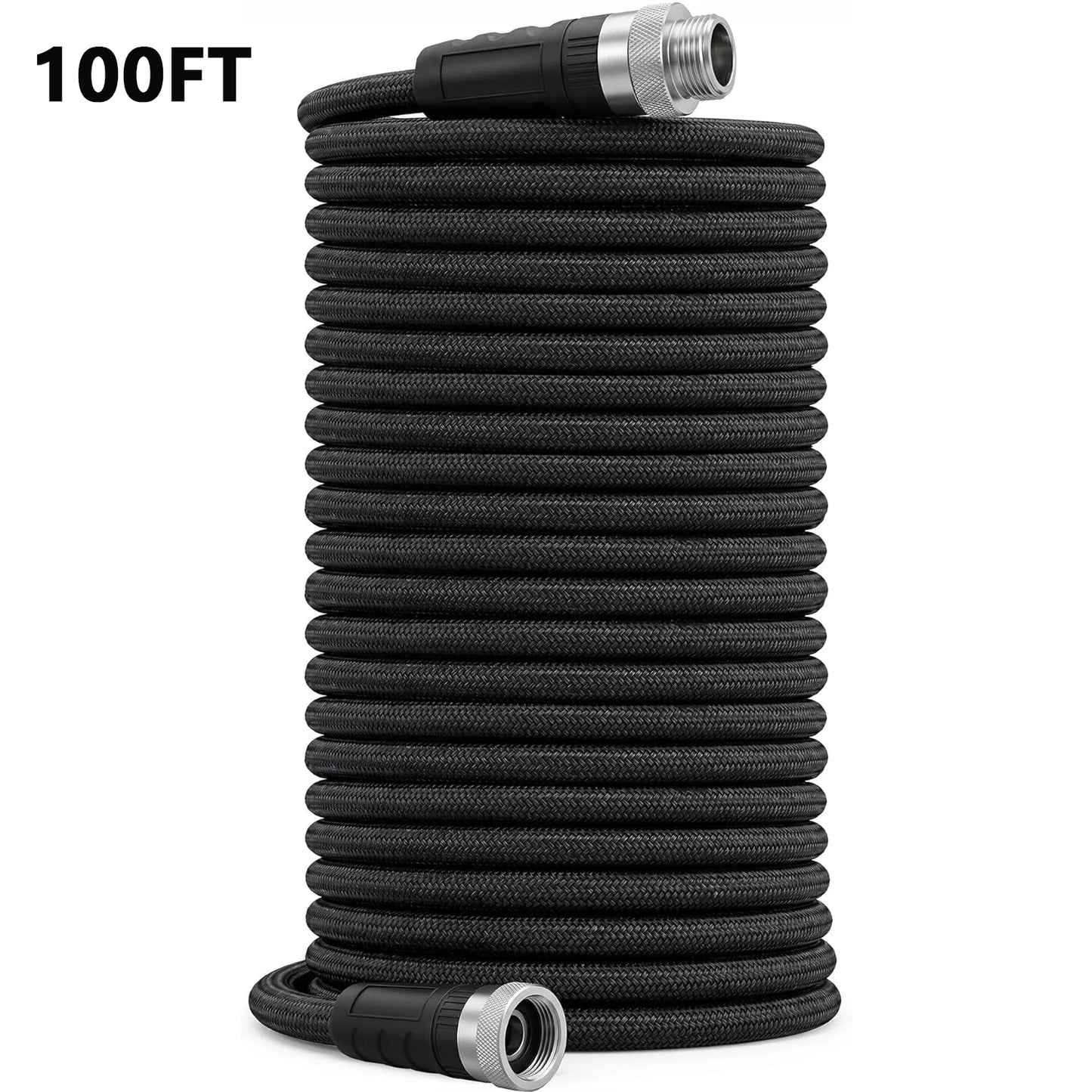 25/50/75/100 FT Non-Expandable Garden Hose, Lightweight Water Hose With TPE Inner Tube, Anti-Kink Braided Hose For Car Wash Yard Patio
