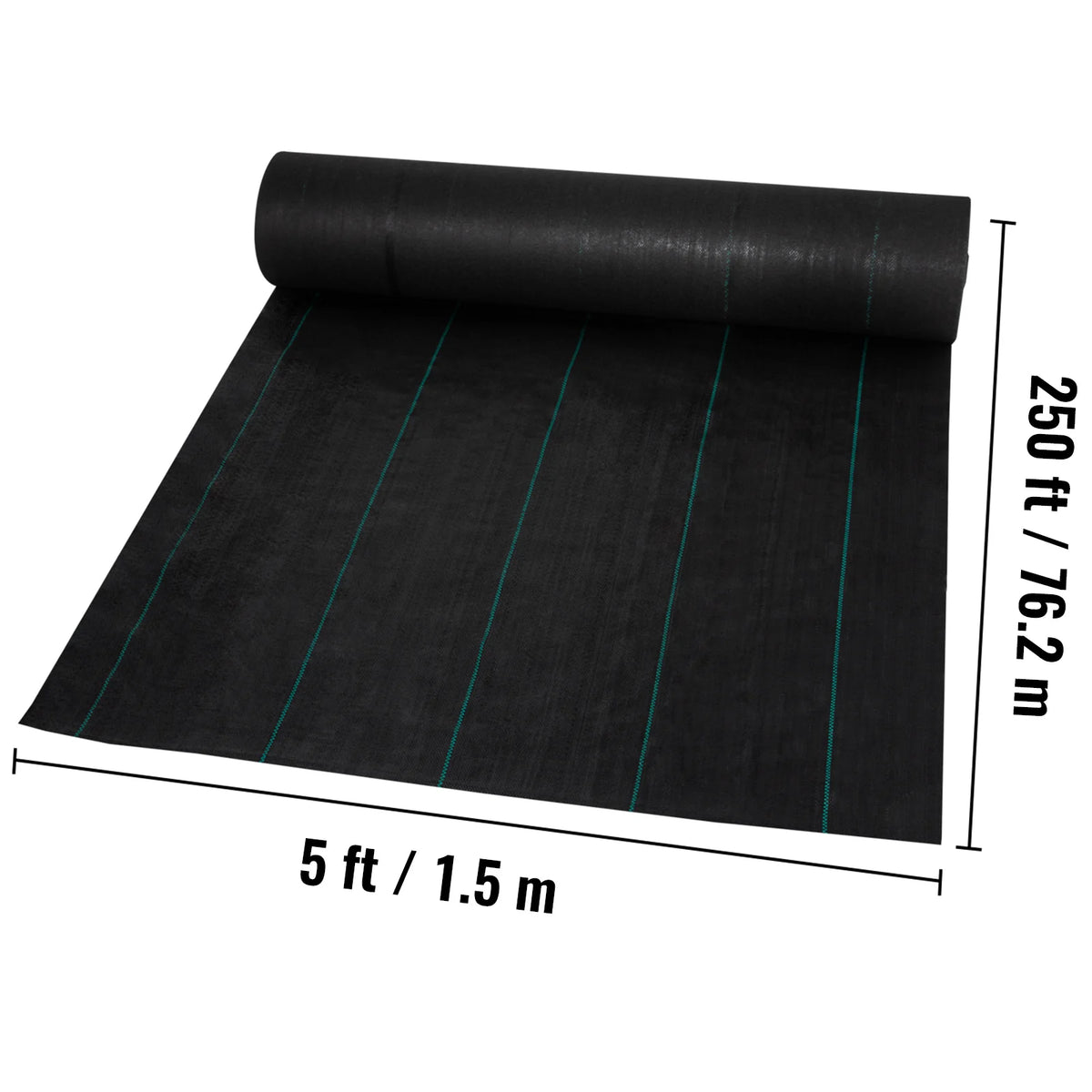 SucceBuy Woven Ground Cover Weed Barrier 5.8/5oz Landscape Fabric 4'x100'/5'x250'/3'x300'/4'x300' Garden Mat Weed Control Fabric