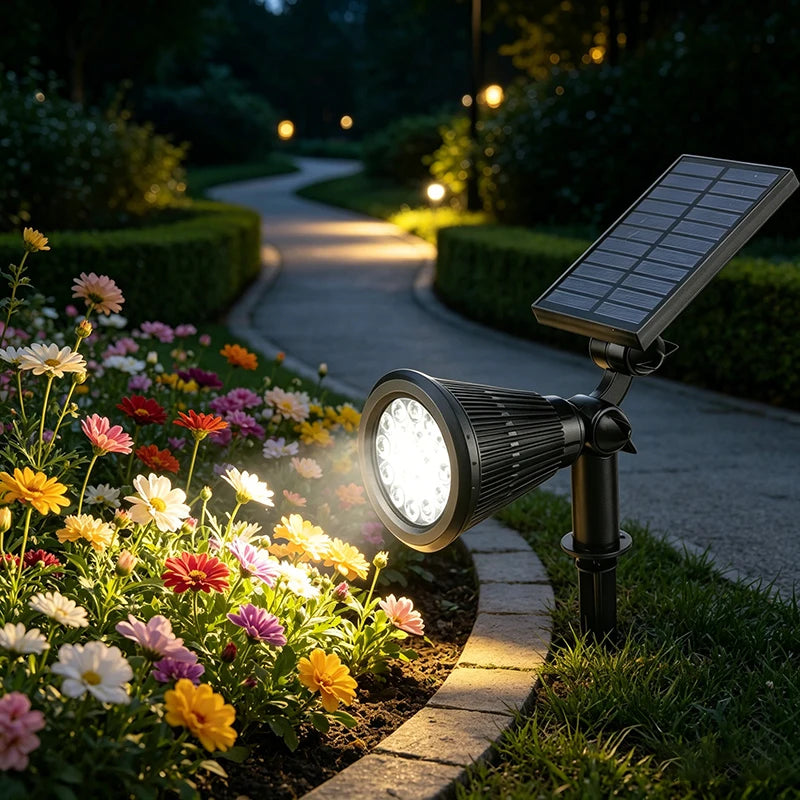 Solar Power Spot Lights Outdoor Waterproof for Christmas Decorations Flag Tree Wreath Santa Claus Snowman Bright LED Landscape Lamp Uplights for Outside Garden Yard Patio Sidewalk Warm White