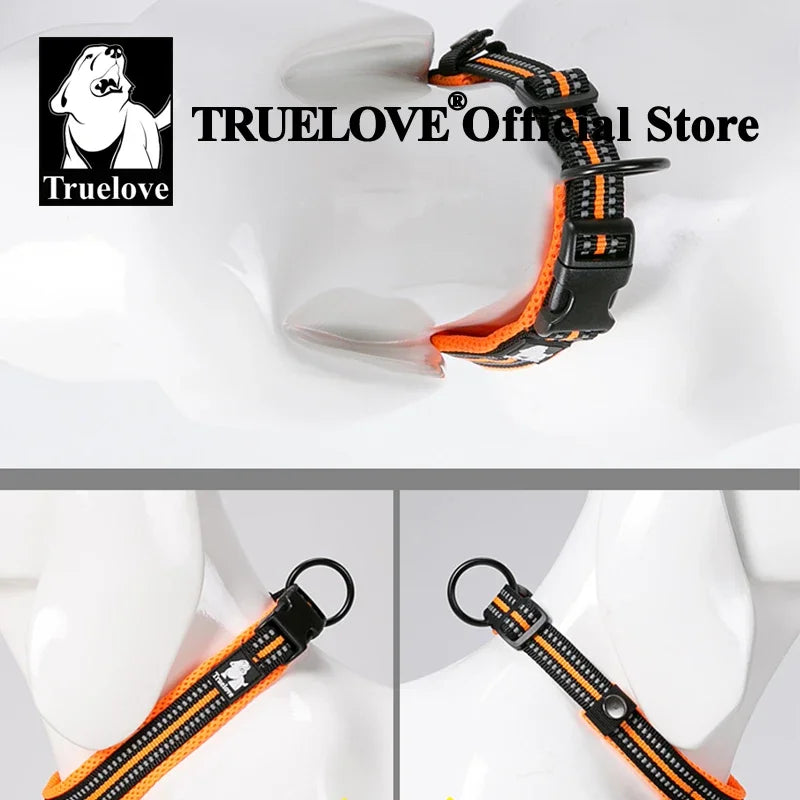 TrueLove Adjustable Padded Nylon Pet Collar With Reflective Strap