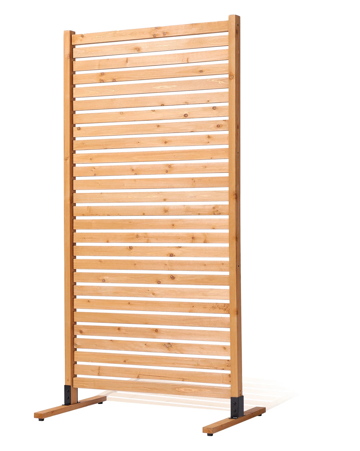VEVOR Wooden Privacy Screen Outdoor Privacy Screen Freestanding Wood Privacy Panel with Stand Outdoor Divider for Balcony Patio