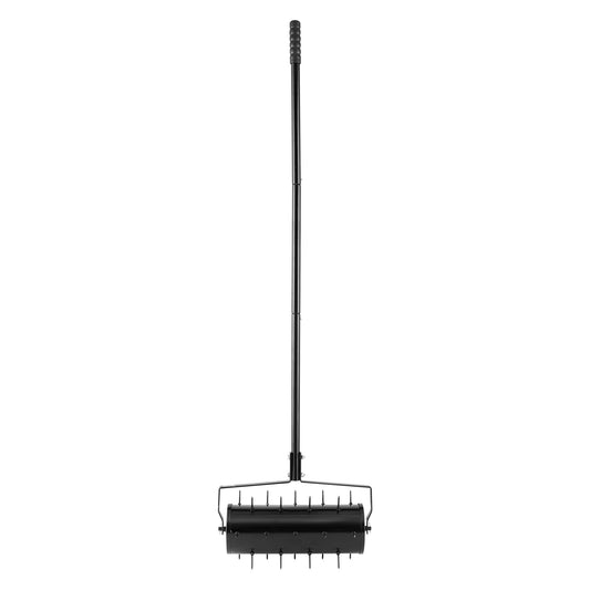 SucceBuy Rolling Lawn Aerator 18in HeavyDuty Manual Lawn w/Detachable Handle 27Iron Spikes Rolling Lawn Aeration Tool for Garden