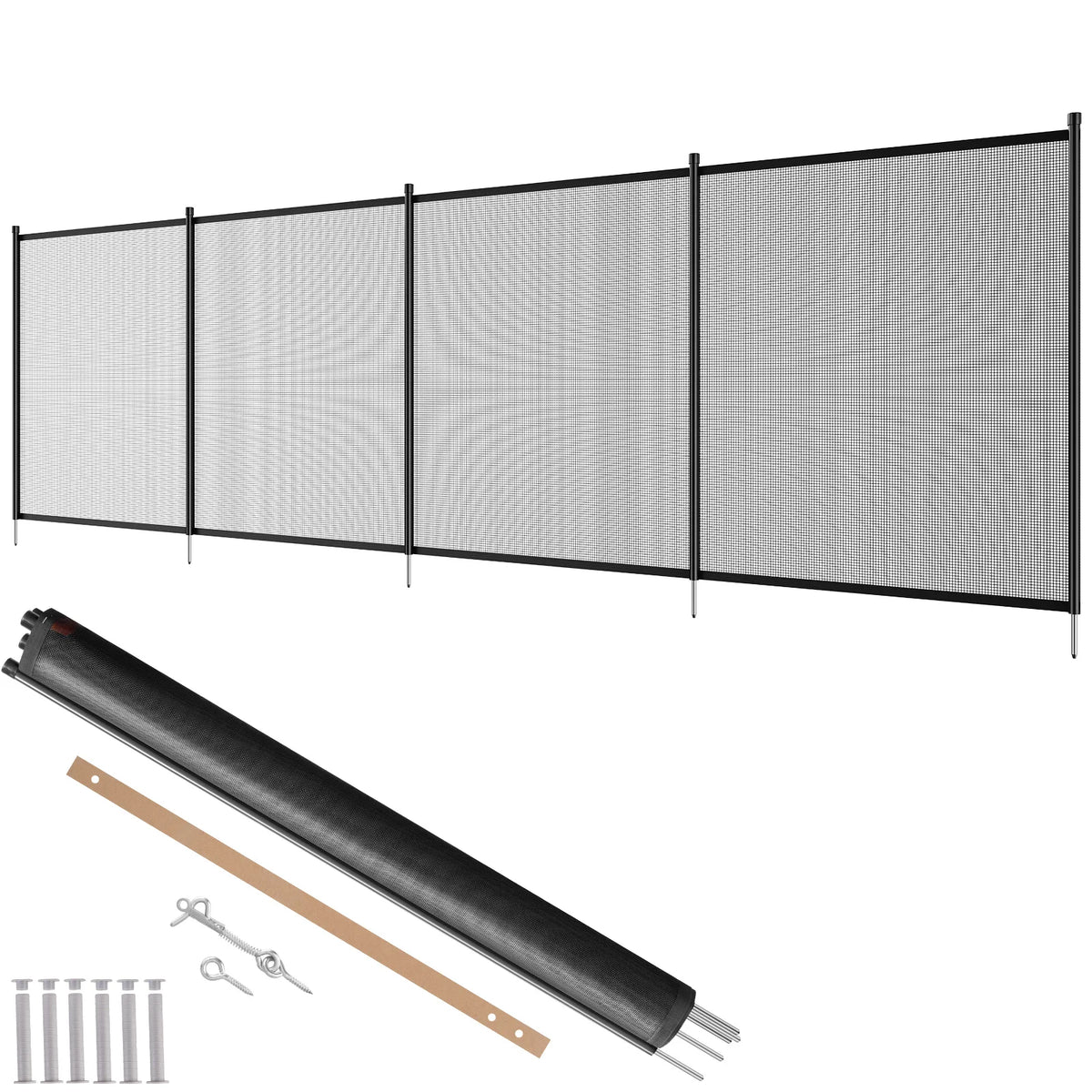 SucceBuy Pool Fence Fences for Inground Pools Removable Child Safety Pool Fencing Teslin PVC Fence Mesh Protects Kids and Pets