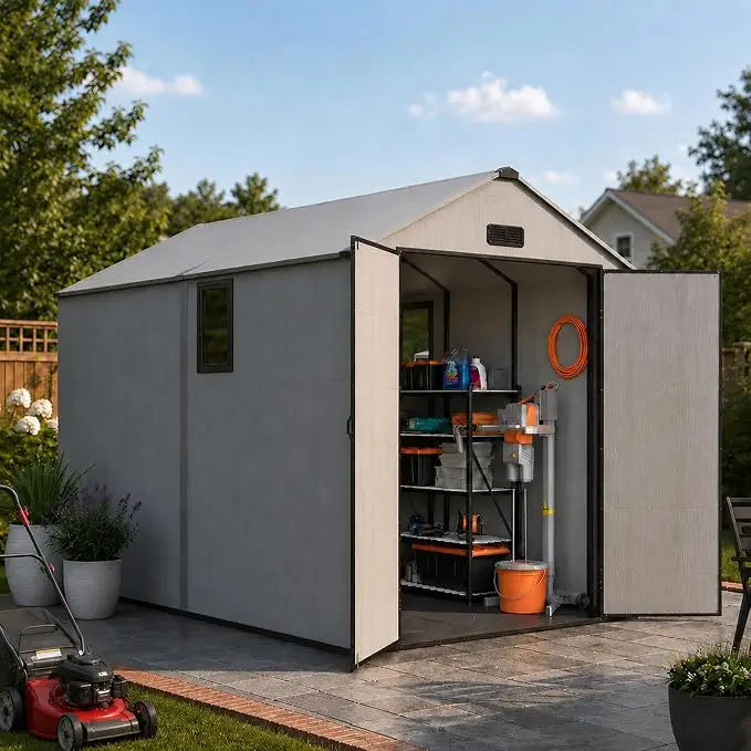 All Weather Resin Tool Shed With Vented Roof And Floor