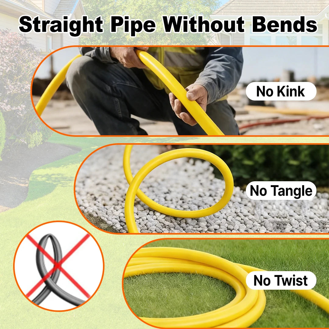 T TOVIA Garden Hose,All Weather Hybrid Water Hose,Lightweight,Kink Free.Flexible Garden Hose with 3/4'' Aluminum Fittings,Watering Equipment for Outdoor, Backyard, Lawn