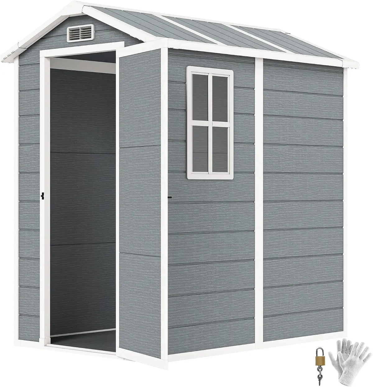 All Weather Waterproof Outdoor Storage Shed With Lockable Doors