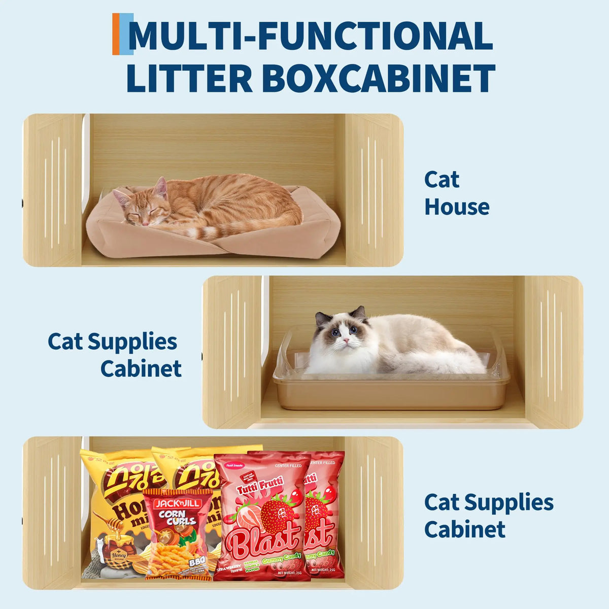 Cat Tree With Litter Box Enclosure Multi Level Cat Tower Hidden Litter Box Furniture Large Plush Top Perch Sisal Scratching Posts Cat Condo And Hammock For Indoor Cats Living Room