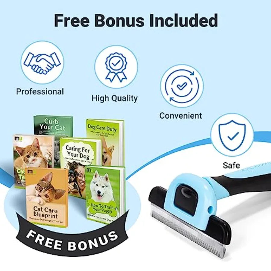 Pet Grooming Brush Deshedding Tool For Dogs Cats Stainless Steel