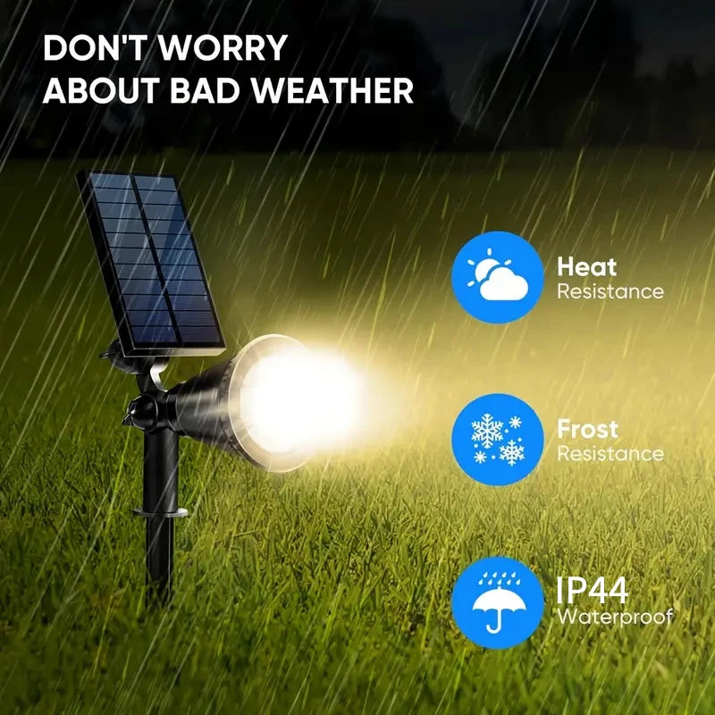 Solar Power Spot Lights Outdoor Waterproof for Christmas Decorations Flag Tree Wreath Santa Claus Snowman Bright LED Landscape Lamp Uplights for Outside Garden Yard Patio Sidewalk Warm White