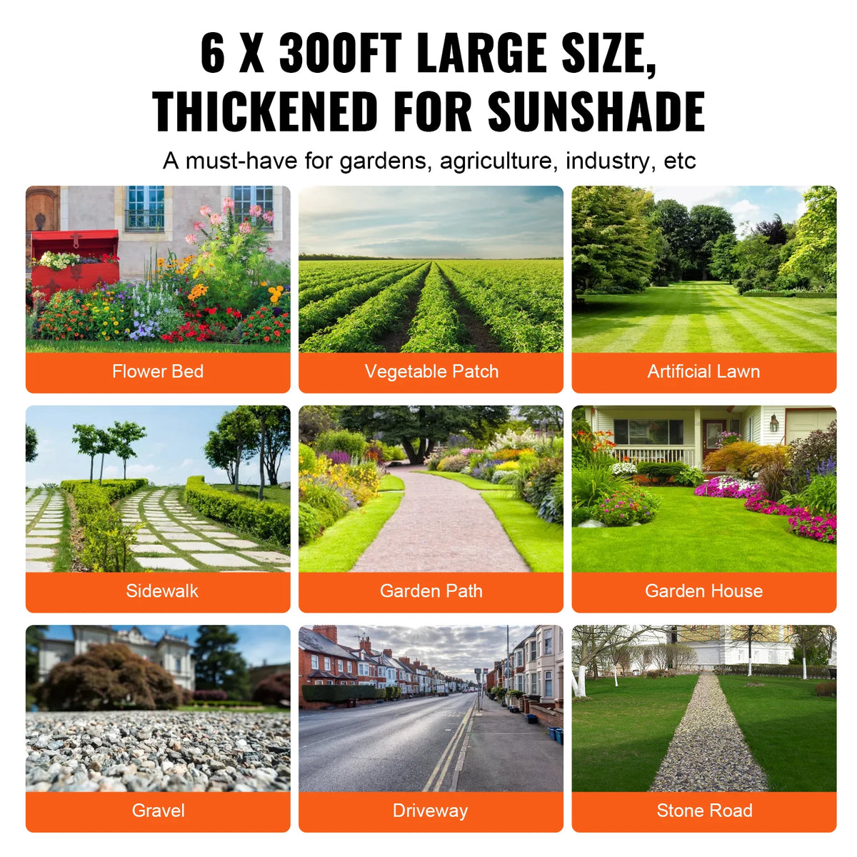 SucceBuy Weed Barrier Landscape Fabric Heavy Duty Garden Fabric Woven PP Weed Control Driveway Geotextile Fabric for Landscaping