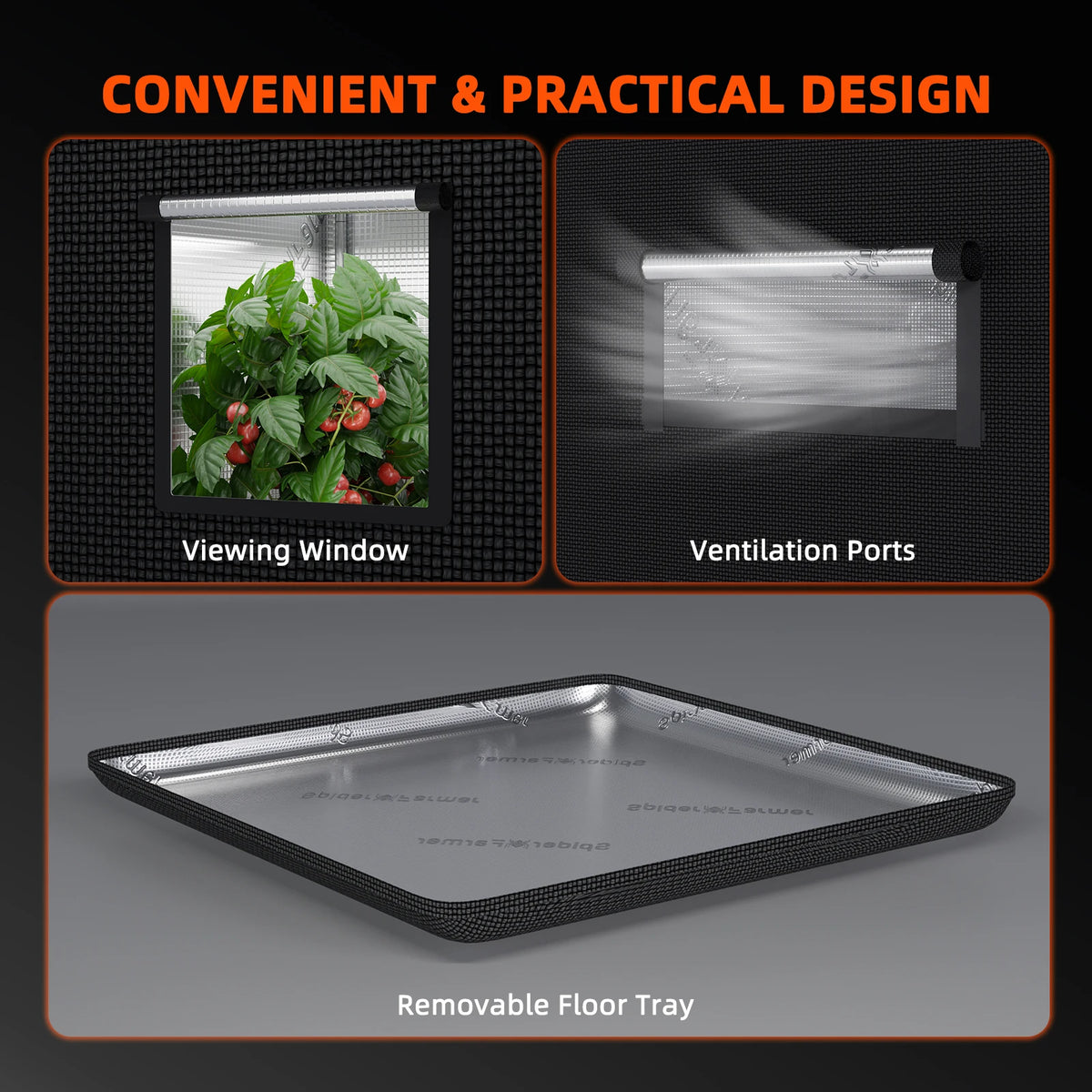 Spider Farmer 90cm X 90cm X 180cm Indoor Grow Tent 1680D Hydroponic Plant Room for Optimal Plant Growth & Climate Cont