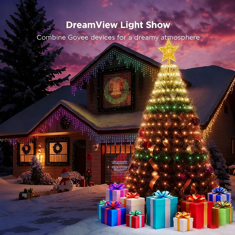 7FT Christmas Tree Lights Holiday String Lights with Star Shape, Smart LED Decoration for Christmas Tree Decorations
