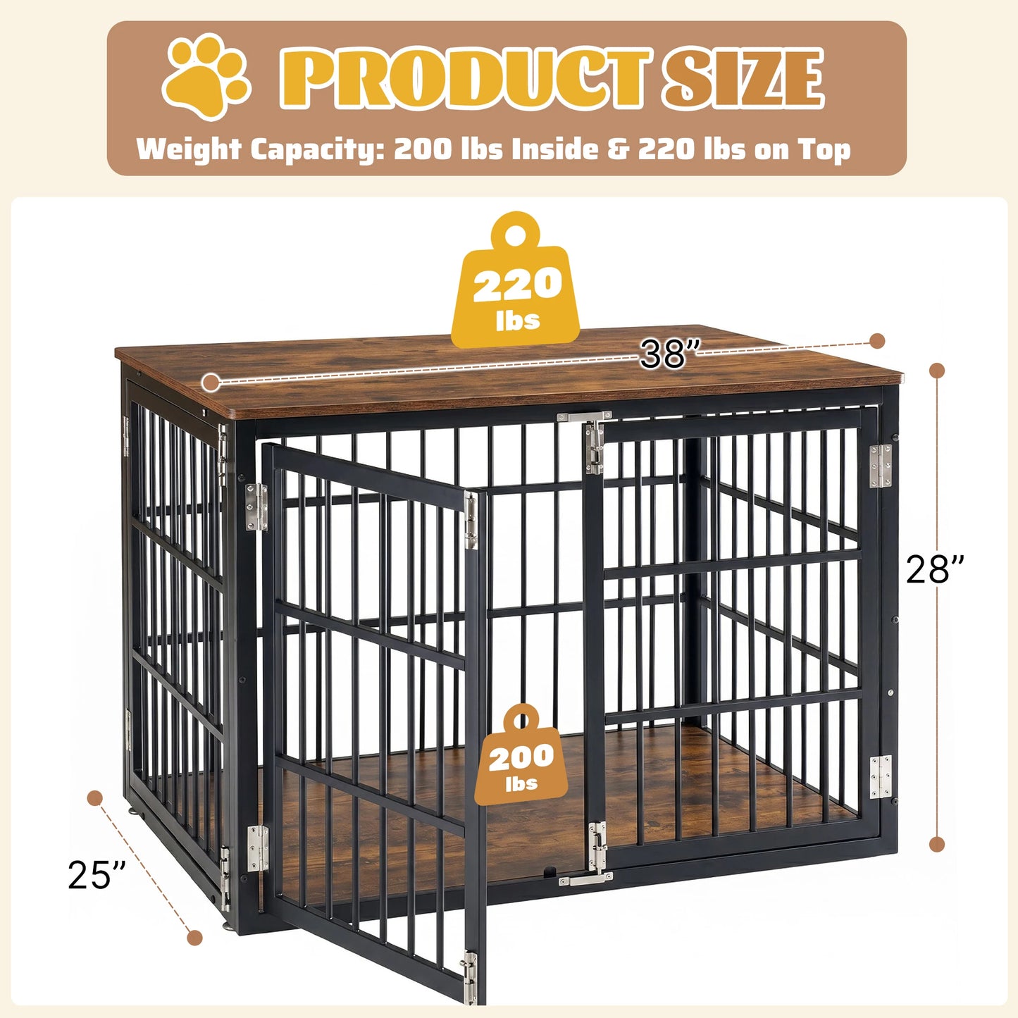 JHK Heavy Duty Dog Kennel With Secure Double Lock Doors
