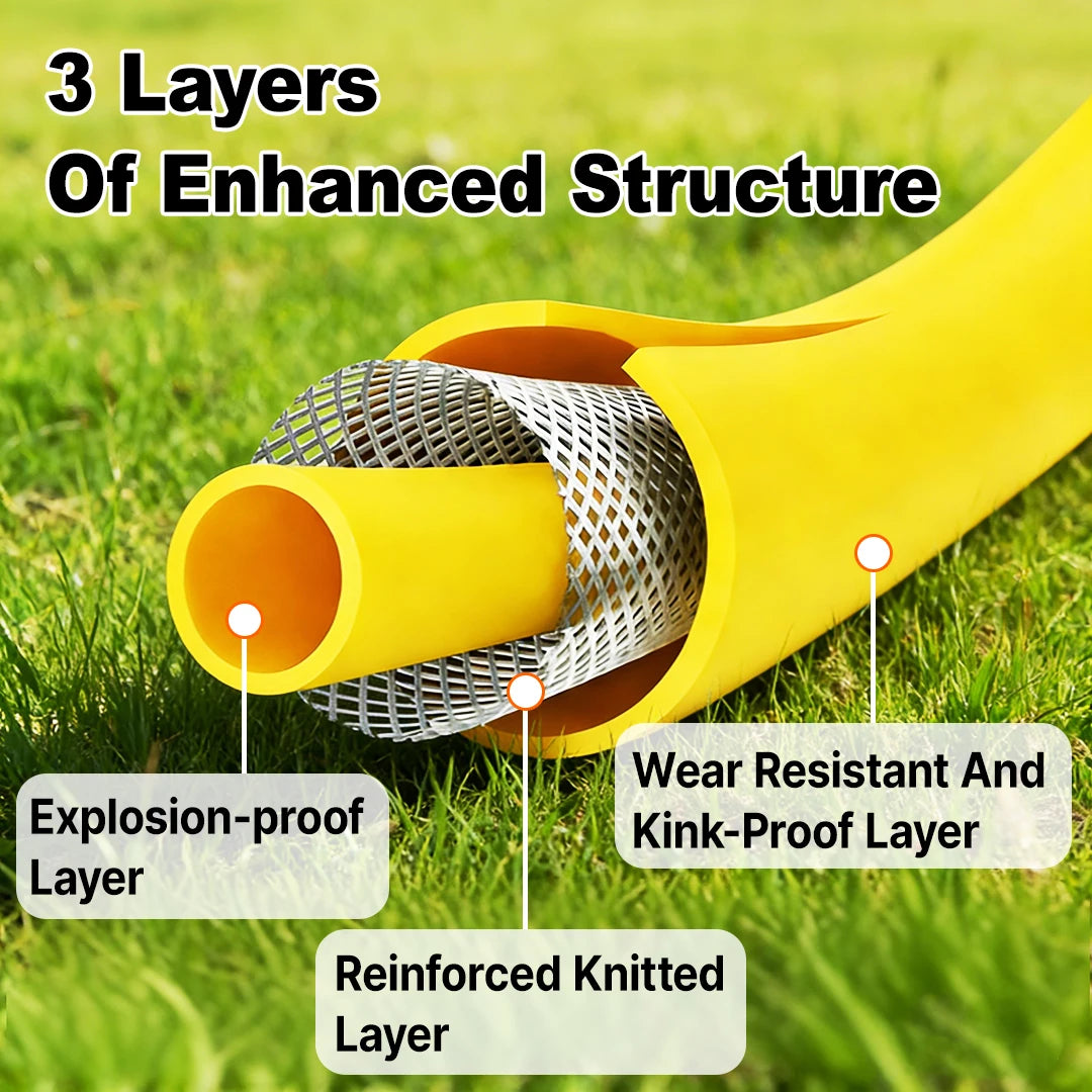 T TOVIA Garden Hose,All Weather Hybrid Water Hose,Lightweight,Kink Free.Flexible Garden Hose with 3/4'' Aluminum Fittings,Watering Equipment for Outdoor, Backyard, Lawn