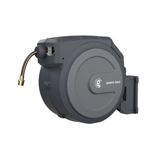 Giraffe Tools AW40 Retractable Hose Reel 5/8" x 90 ft Wall Mounted Garden Hose Reel Heavy Duty, Automatic Rewind