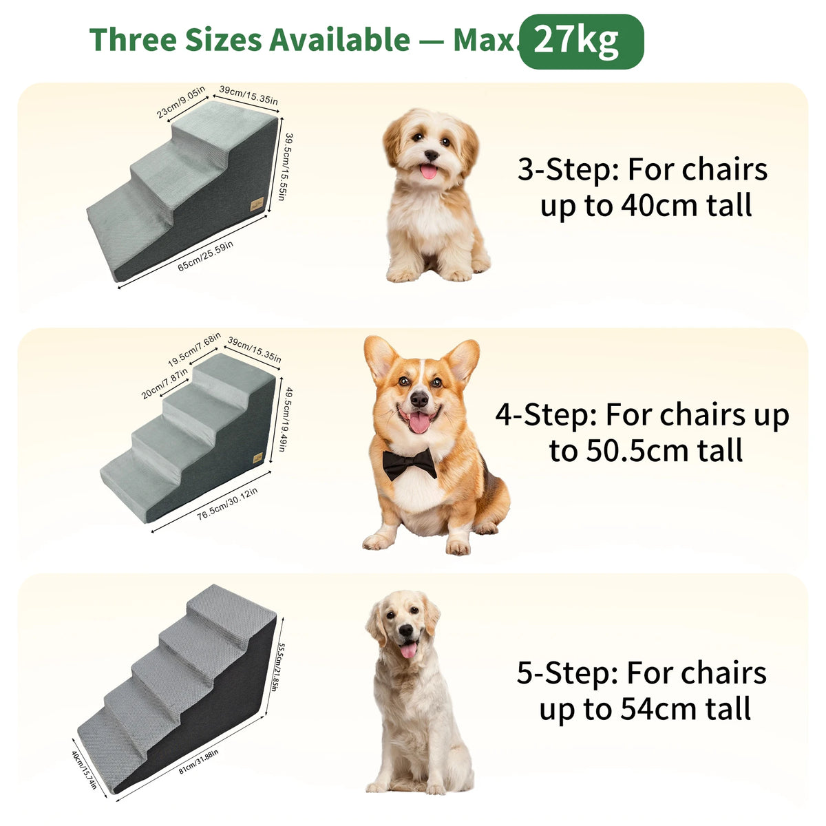 High Density Foam Pet Stairs Non Slip Washable Cover