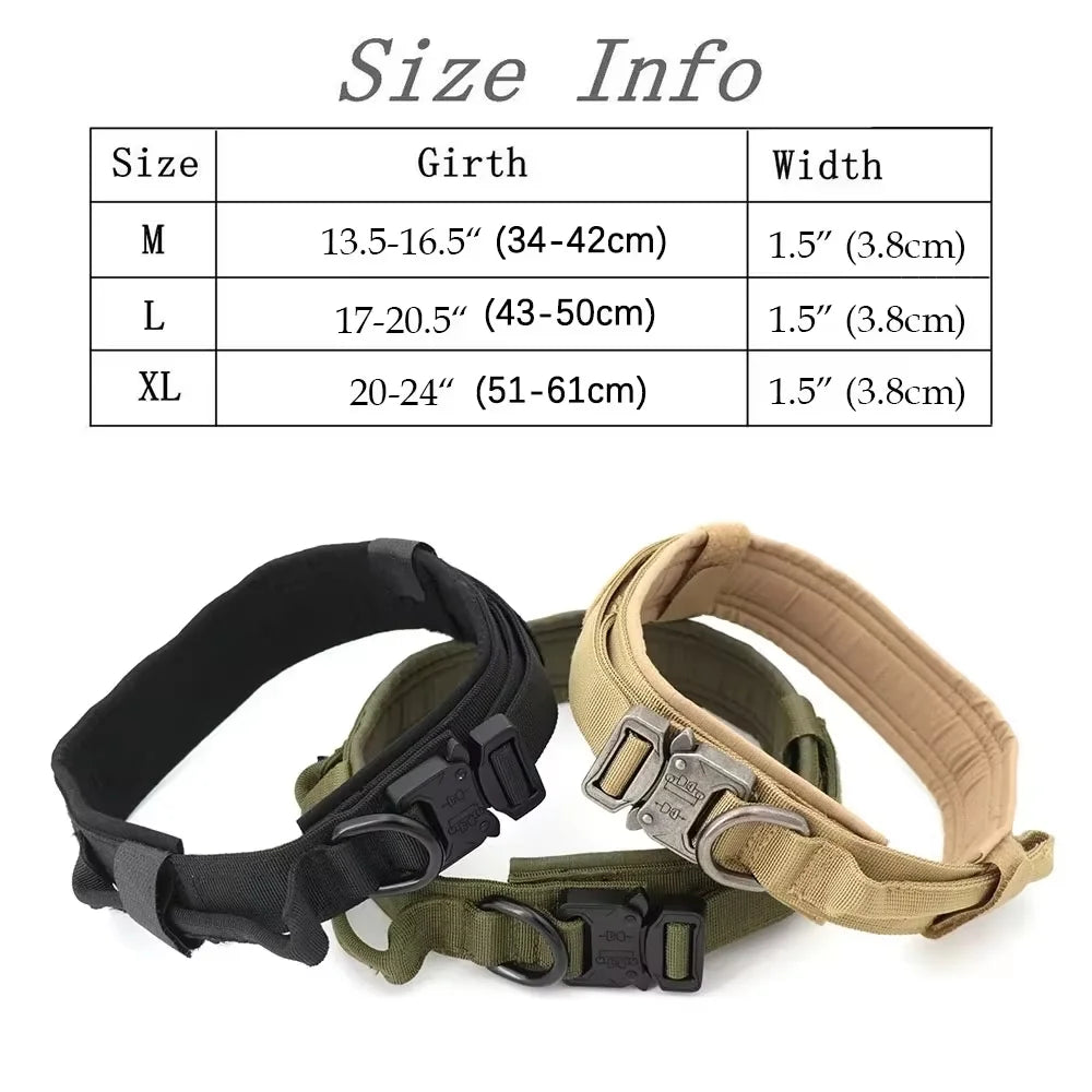 Adjustable Tactical Dog Training Harness Nylon Leash And Collar