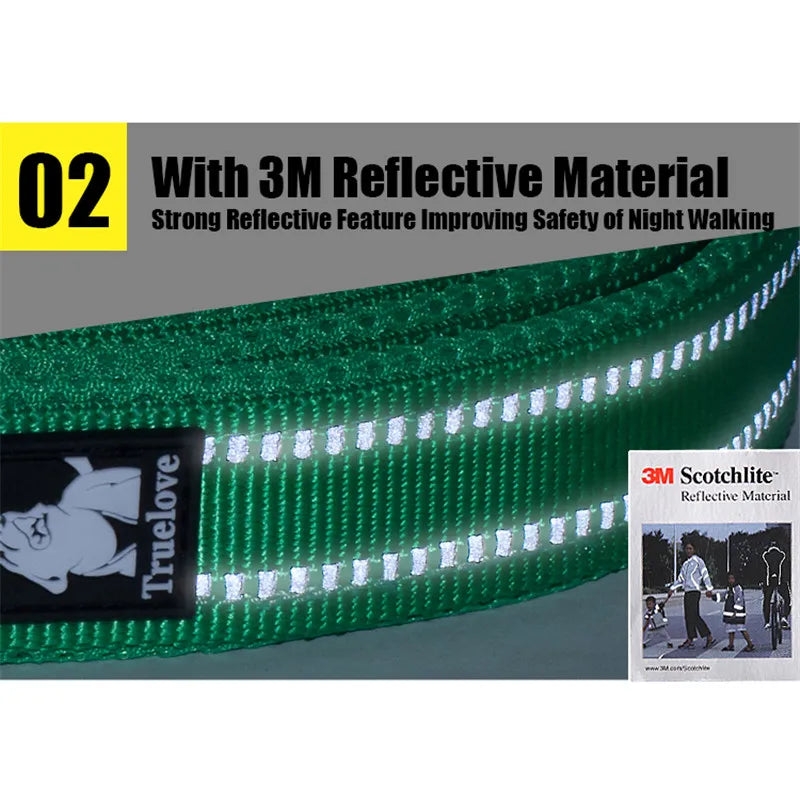 Truelove Padded Reflective Nylon Dog Walking Leash With Quick Release