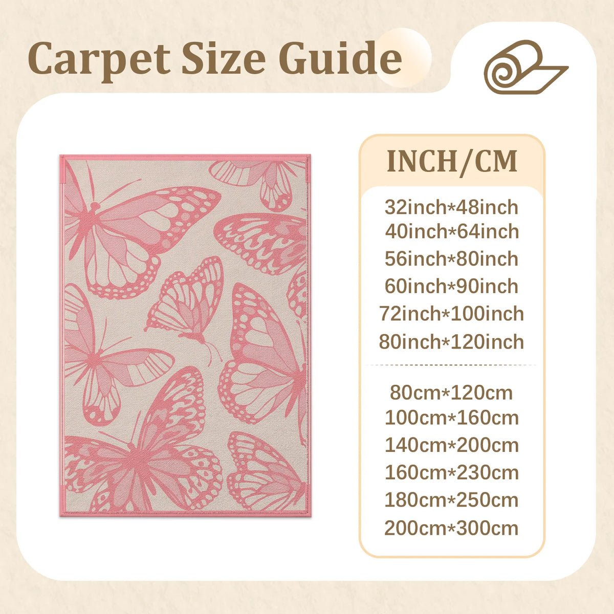 Soft Velvet Butterfly Area Rug With Rubber Backing Machine Washable