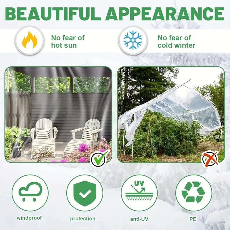Transparent Waterproof Cloth Thickened Oilcloth Garden Rainproof Plastic Cloth Plant Cold-proof Heat Insulation Tarpaulin
