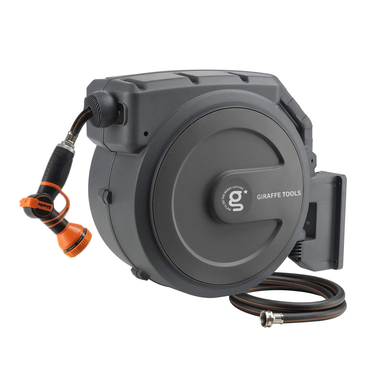 Giraffe Tools AW40 Retractable Hose Reel 5/8" x 90 ft Wall Mounted Garden Hose Reel Heavy Duty, Automatic Rewind