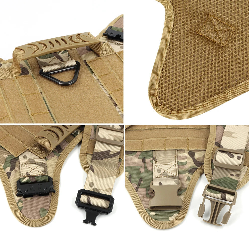 Petravel Tactical Dog Harness Leash Set For Large Dogs