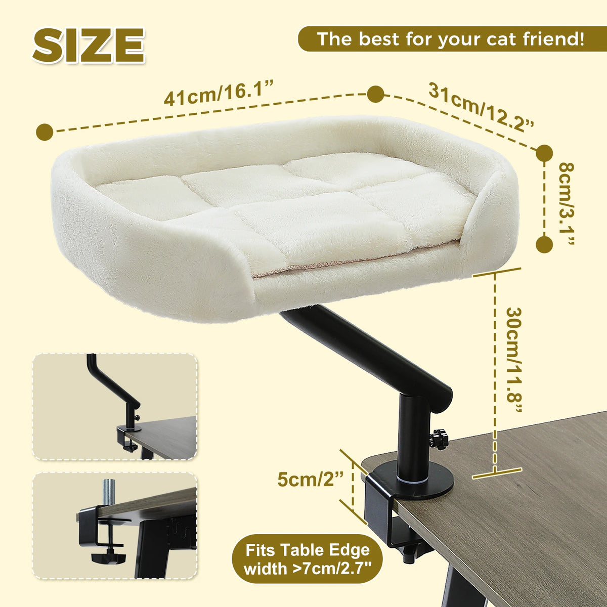 PAWZ Road Rotatable Cat Desk Bed Stand With Adjustable Hammock