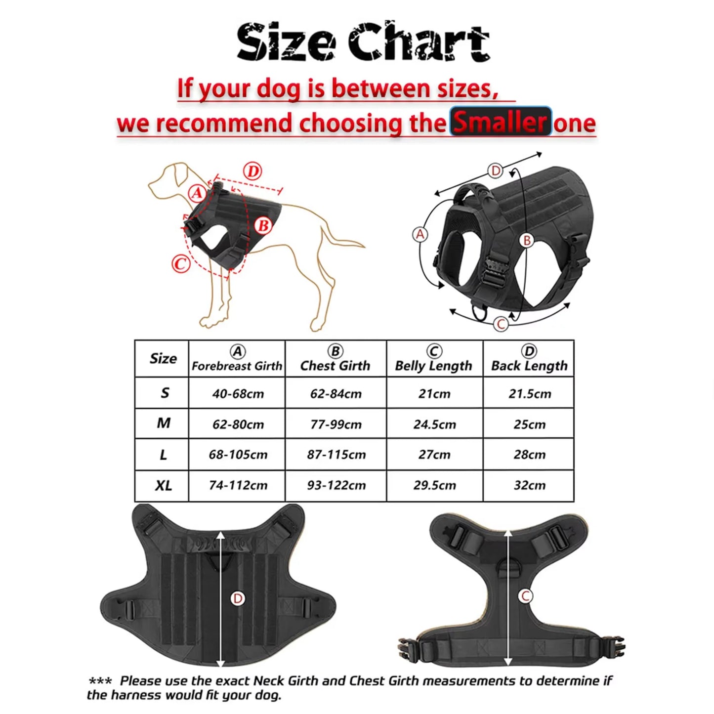 Adjustable Tactical Dog Training Harness Nylon Leash And Collar