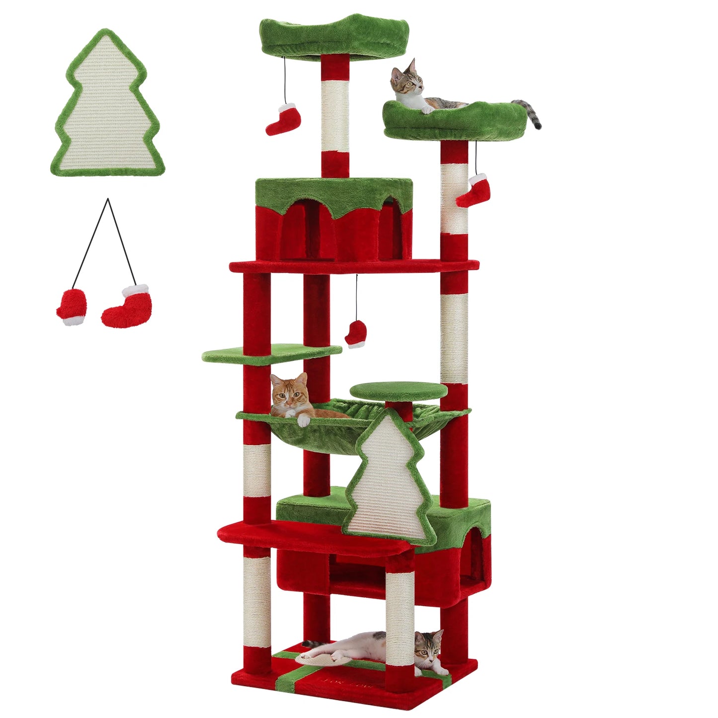 PAWZ Road Cat Tree Tower With Scratching Posts Hammock Condo