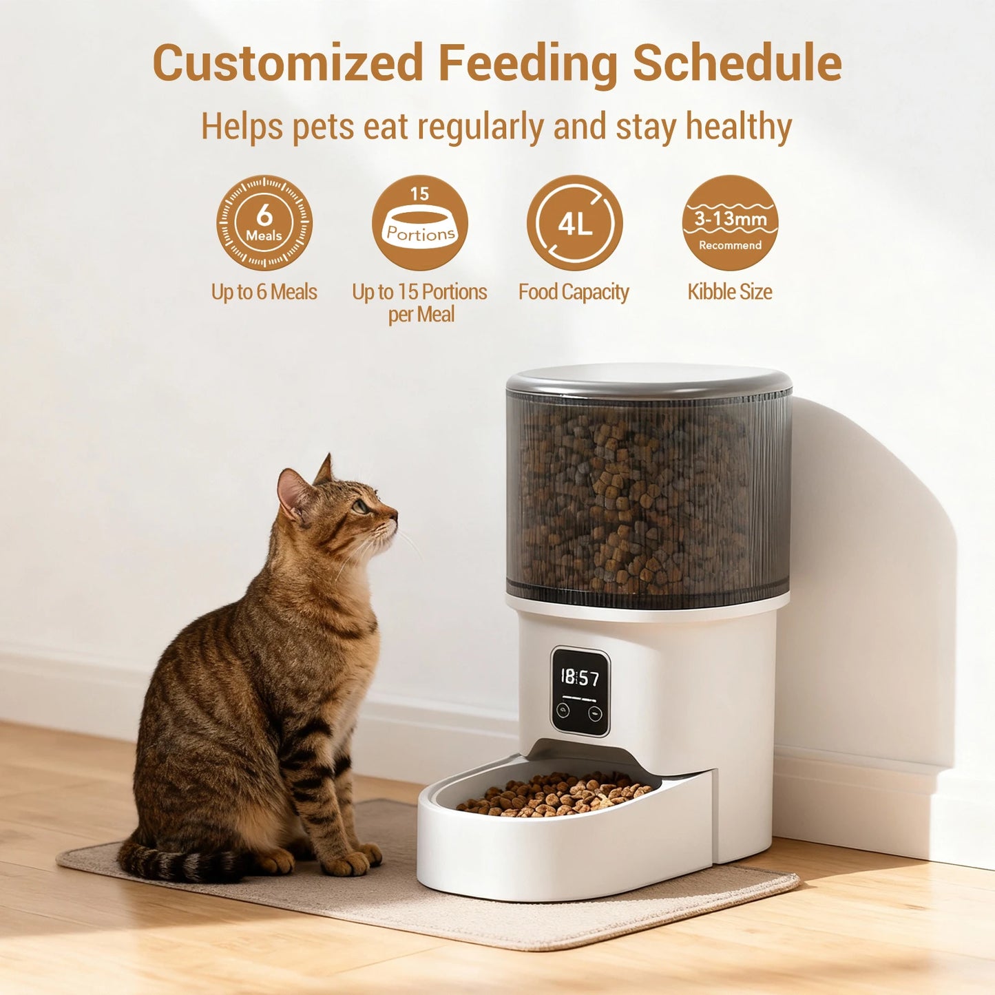HiMISS Automatic Pet Feeder With Timer And Portion Control