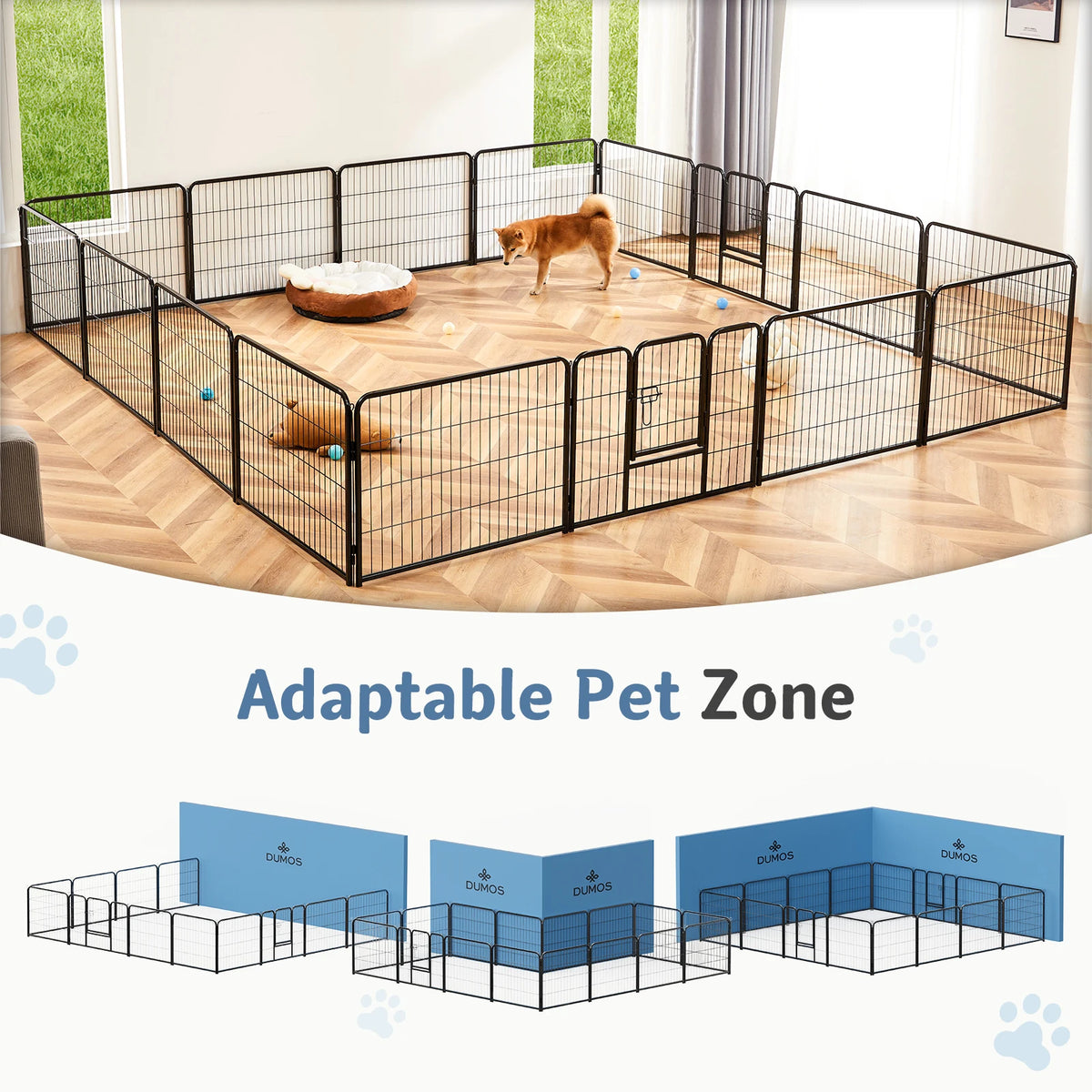 JHK Sturdy Metal Dog Playpen For Indoor And Outdoor Use