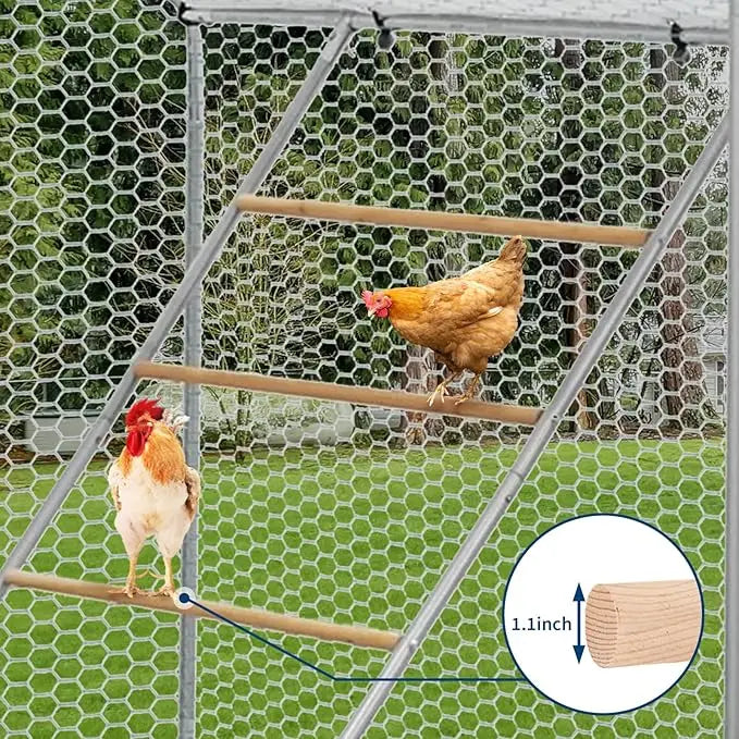 Chicken Perch for Coop with Ladder Design, Weatherproof Roosting Bars for Chickens, Durable Hen Coop Access for Backyard Poultry