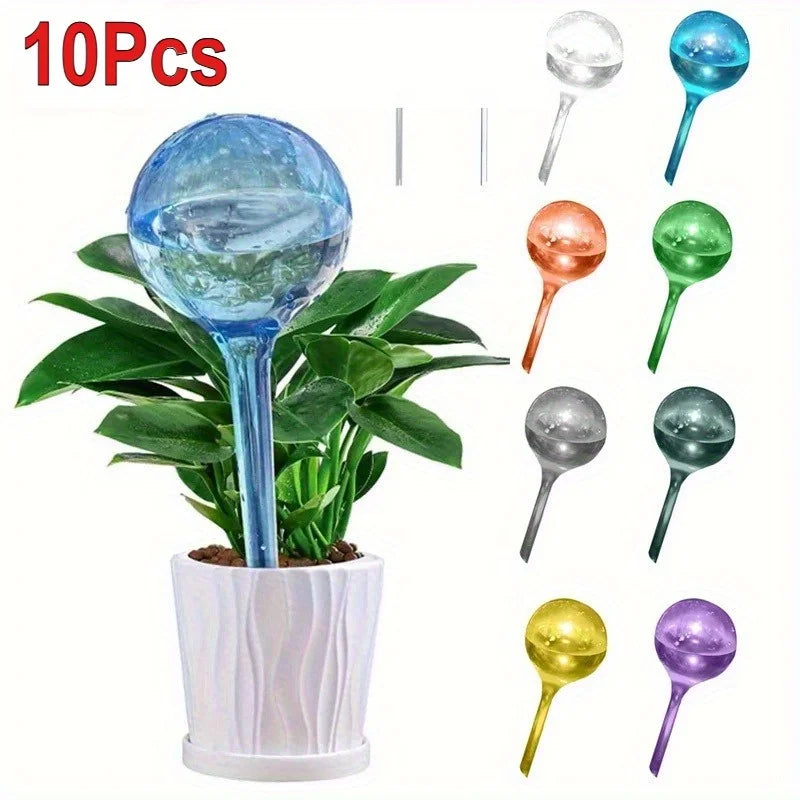 10PCS Clear Plant Watering Globes Automatic Drip Irrigation System Garden Indoor Outdoor Plant Watering Balls Devices Supplies