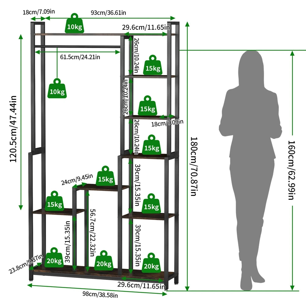 7 Tiered Tall Plant Stand Ladder Plant Rack Storage Shelf for Patio Garden Balcony