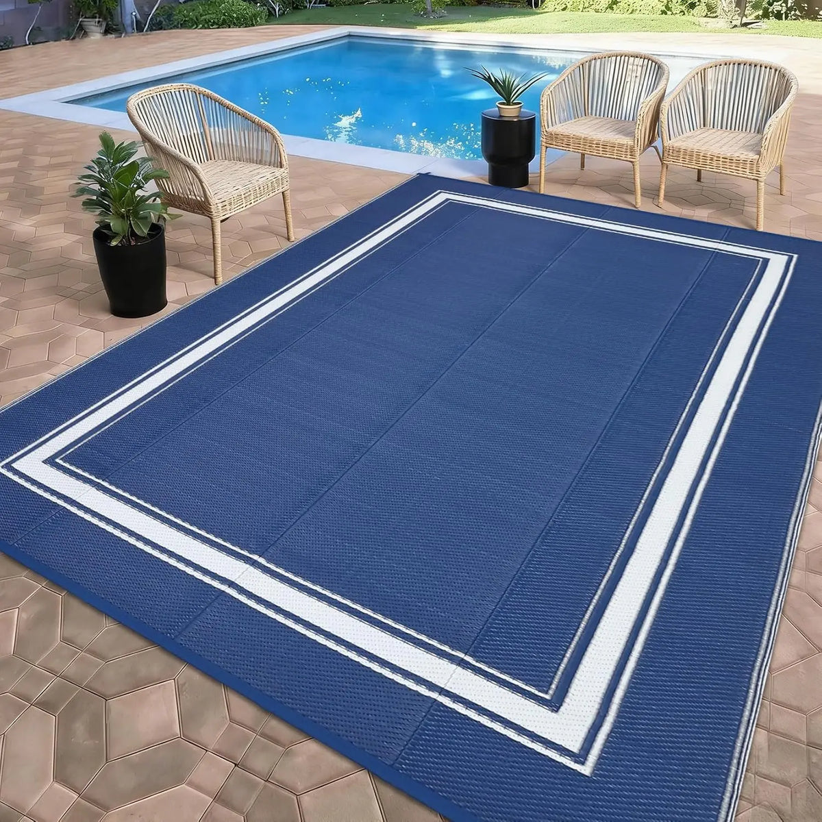 Garvee Waterproof Non Slip Soft Outdoor Rug for Home
