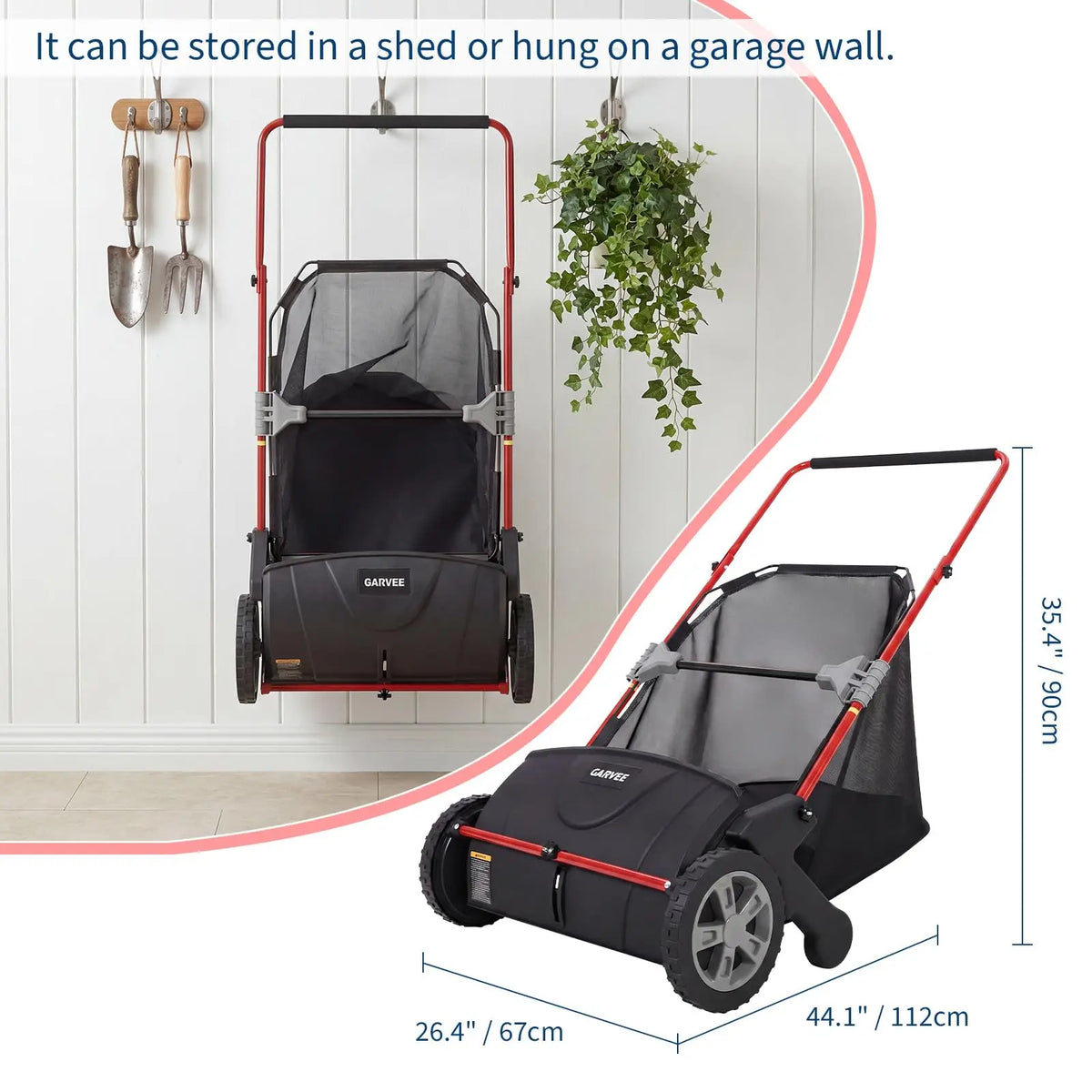HiMISS Manual Lawn Sweeper For Yard Leaf And Grass Collection
