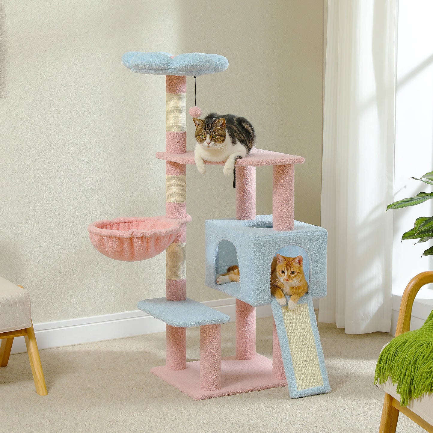 PAWZ Road Flower Design Cat Tree With Sisal Scratching Perch