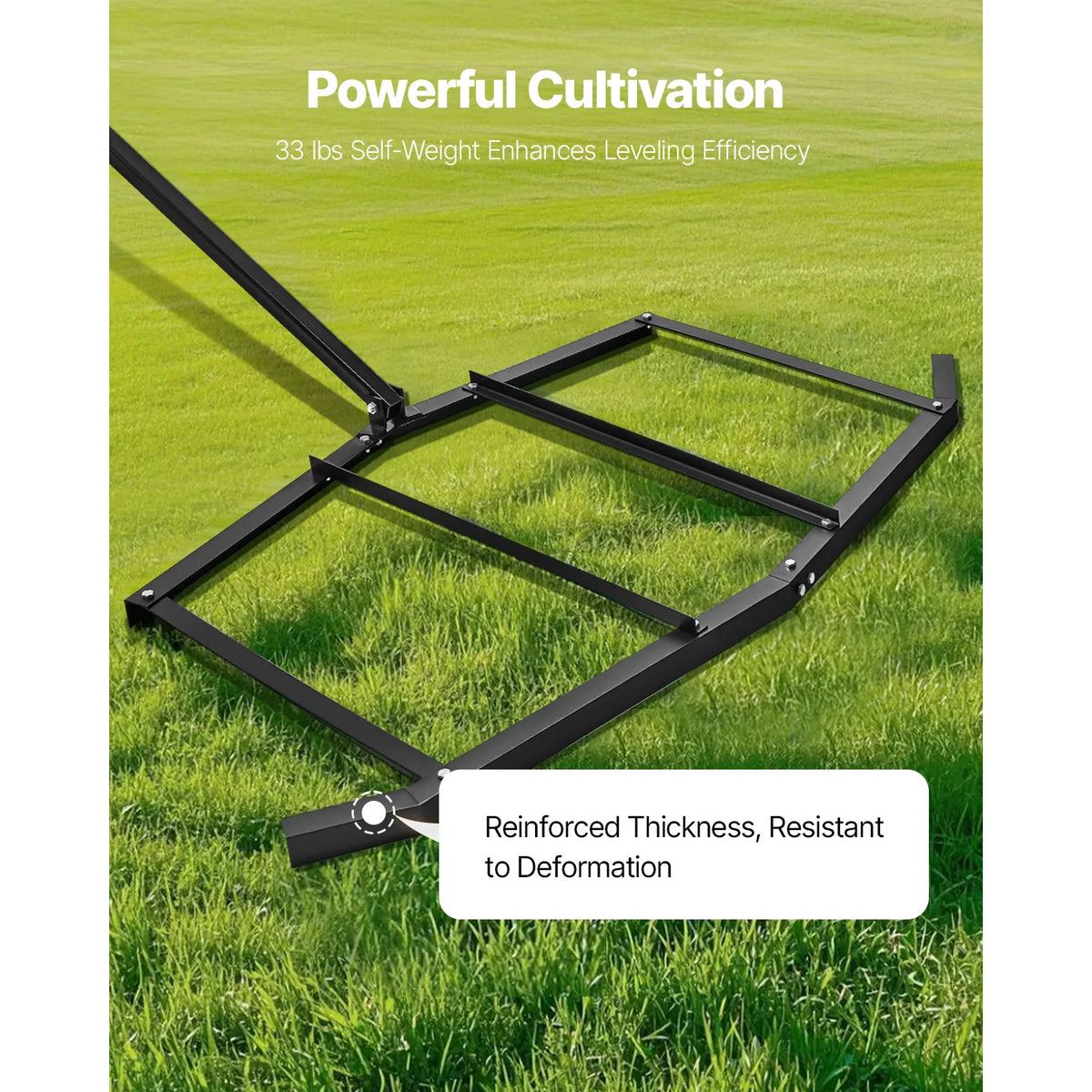 SucceBuy Drag Harrow Tow Behind Drag Harrow Q235 Steel Driveway Grader with Pin-Style Hitch for ATVs UTV Garden Lawn Tractor