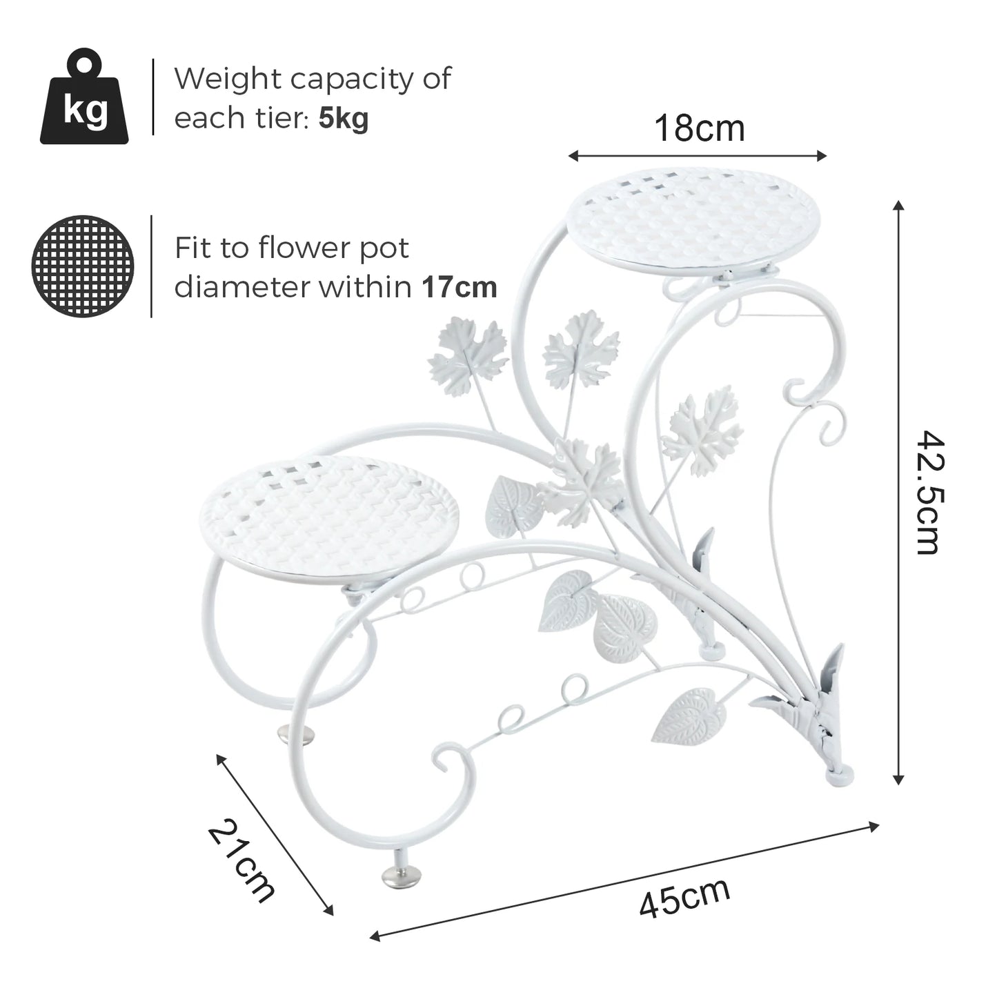 4-Tier Plant Stand Display Shelf Garden Patio Planter Rack Home Decor Flower Stand for Indoor Outdoor