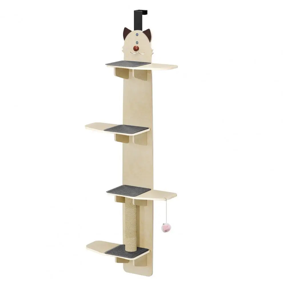 Four Tier Over Door Cat Tree With Sturdy Scratching Shelves