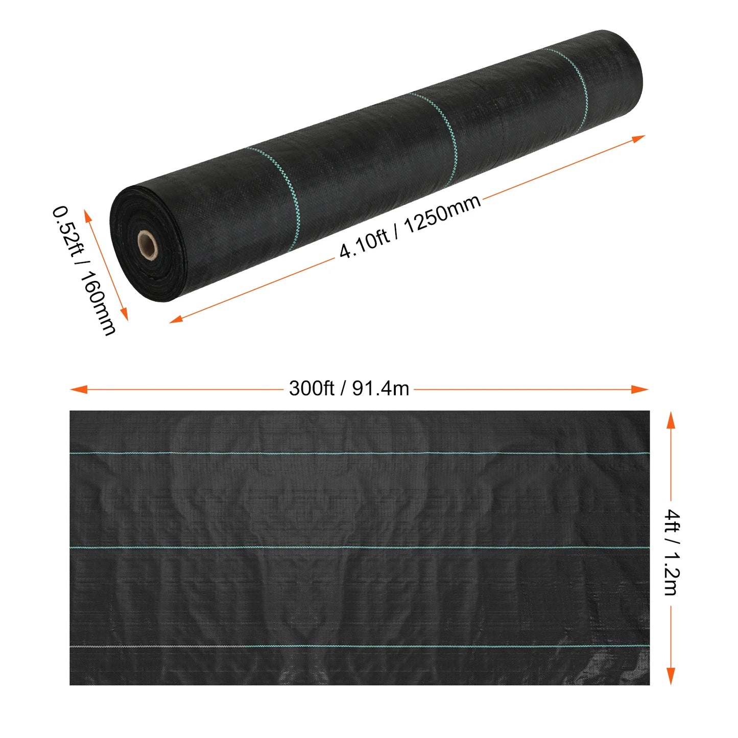 SucceBuy Weed Barrier Landscape Fabric Heavy Duty Garden Fabric Woven PP Weed Control Driveway Geotextile Fabric for Landscaping