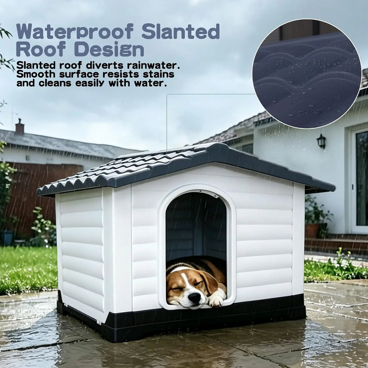 TWISTER CK Waterproof Two Door Dog House With Foldout Porch