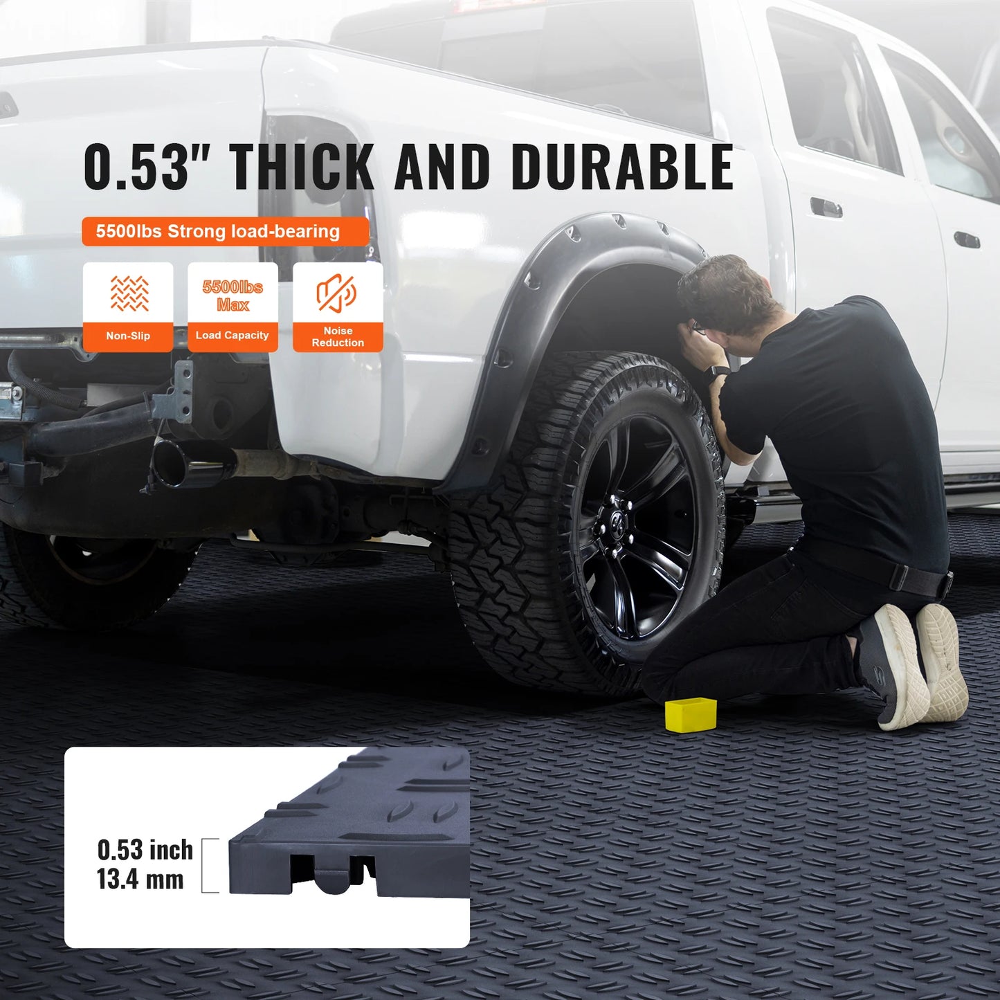 SucceBuy Garage Tiles Interlocking 12x12in 25 Pack Garage Floor Covering Non-Slip Double-Sided Texture Garage Flooring Tiles