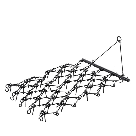 SucceBuy Drag Harrow 4 x 4ft Durable Chain Harrow with 69 Sharp Teeth for ATV UTV Tractor for Soil Preparation Seeding Smoothing