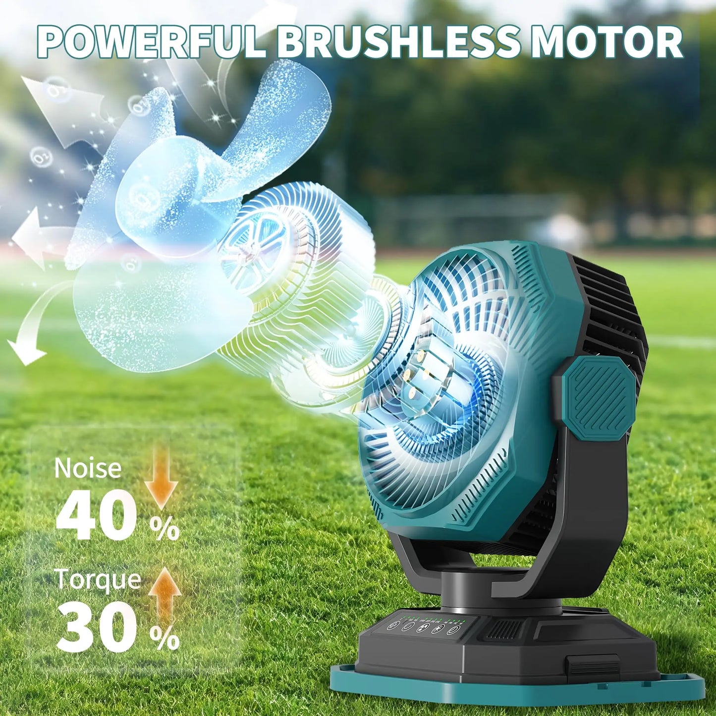 15L Portable Misting Bucket Fan 30000mAh Rechargeable Mister Fan With Remote Oscillating Wheels For Patio Beach Camping Golf